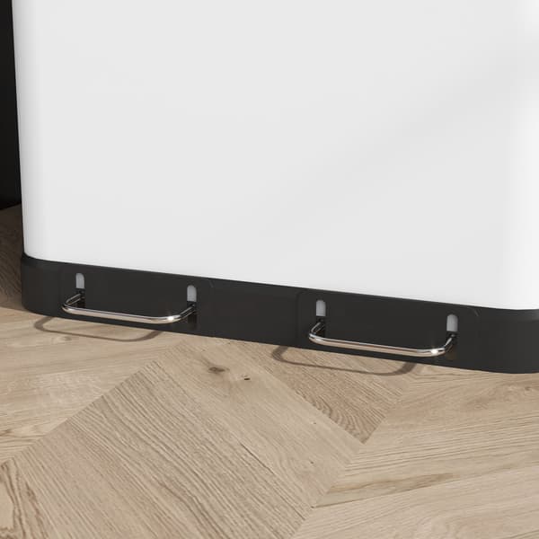 Dubbelfackspapperskorg, 2 x 30L, Pedal, Grå