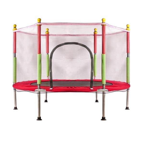 Trädgårdstrampolin för barn 140cm röd