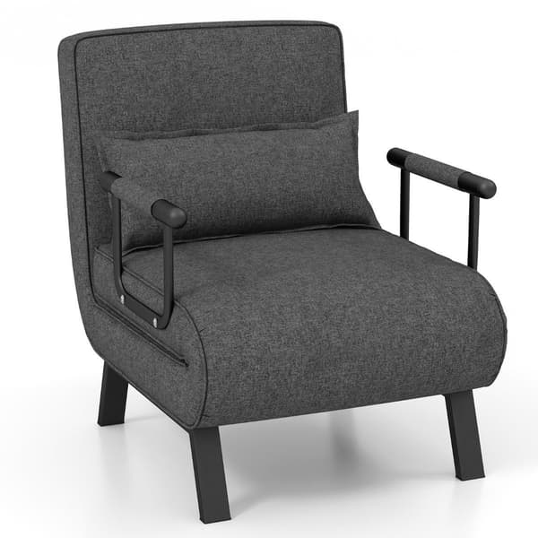 Bäddsoffa Fällbar Justerbar Bäddsoffa Bäddsoffa med ryggstöd Mörkgrå