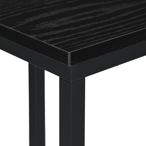 C-format sidobord med hjul, metall och MDF