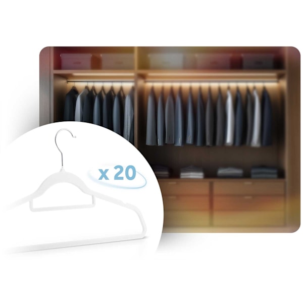 Velour vaateripustimet 20 kpl MS-859 Massido