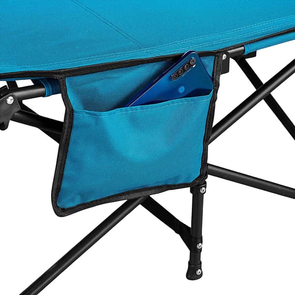 Lejrseng, blå, 190 cm, bærbar foldedesign