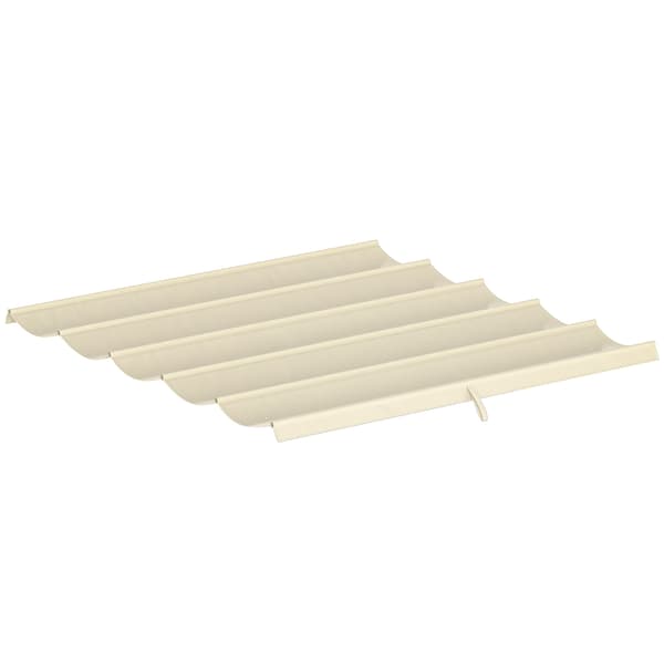 Utdragbar pergolatak 3x3m, krämfärgad, polyester