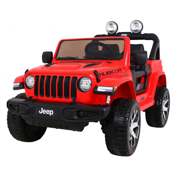 12V Jeep Wrangler Ride-On: LED-valot, MP3, nahkaistuin