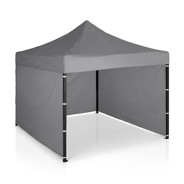 Puutarhapaviljonkiteltta, 3x3m, harmaa, vedenpitävä, 3 seinää