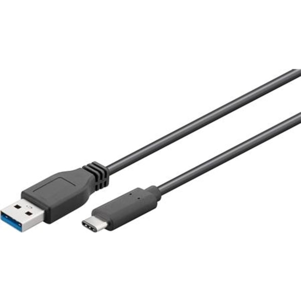 Microconnect USB3.1CA2, 2 m, USB C, USB A, USB 3.2 Gen 1 (3.1 Gen 1), 5 Gbit/s, Sort