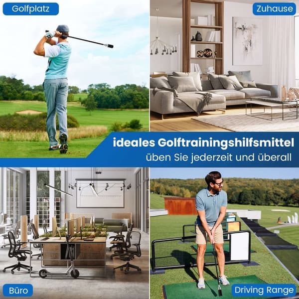 Golfsvingtræner med skridsikkert greb – sort, 80 cm