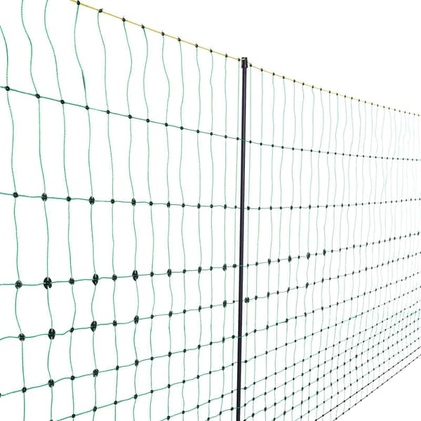 Elektrisk hegnsnet 1,27m x 50m med stolper og pæle