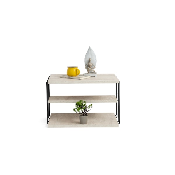 Sidebord Lifon - Sort, Travertin