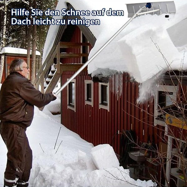 160 - 610 cm katon lumenpuhdistin alumiinia + TPE pyörillä ja jatkettava kahva lumilapio hopea