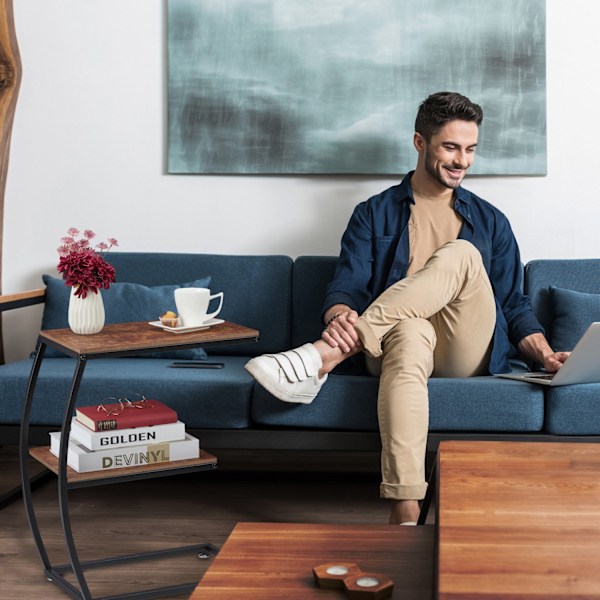 Sidebord industrielt design 2 niveauer