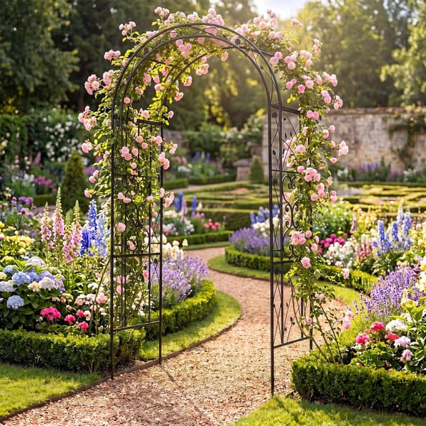 Kraftig metal havebue espalier til klatreplanter