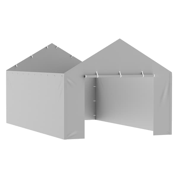 Udskiftningsovertræk til carportsidevæg, 3,6 x 6,2 m, grå