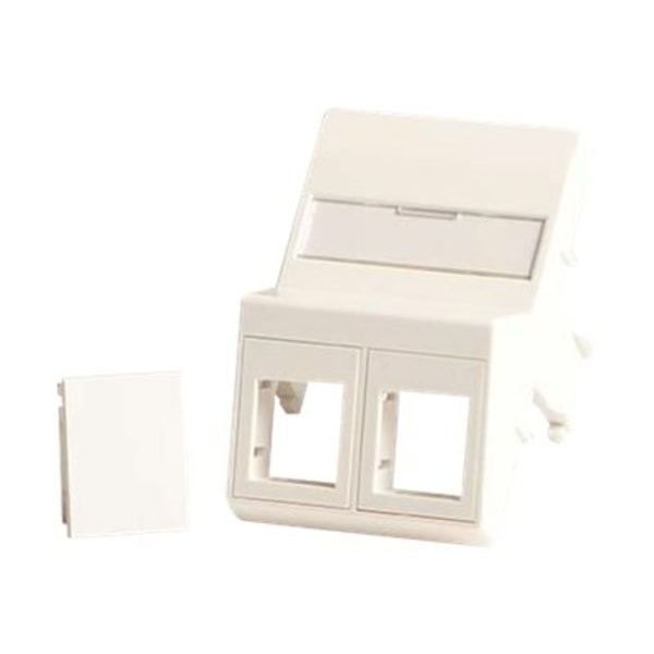 Lanview - Seinälevy - 50 x 75 mm Clickline ulostulolle - etikettiikkunalla - RJ 45 - kulma
