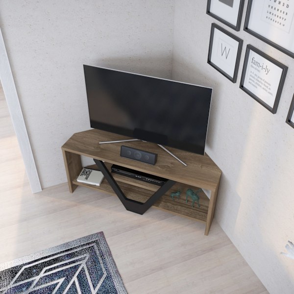 TV Stand Karin - Valnød, Sort