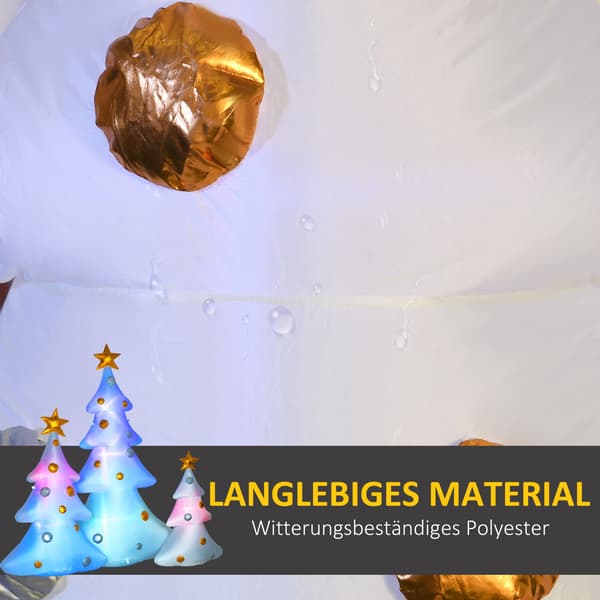 3-delade uppblåsbara julgranar med LED-ljus