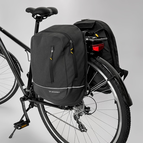 Dobbelt rygsæk cykeltaske 2i1 30l, sort