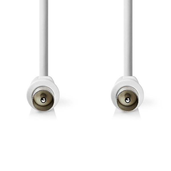 Koaxialkabel | IEC (Koax) Hane | IEC (Koax) Hane | Nickelplaterad | 90 dB | 75 Ohm | Dubbelskärmad | 10.0 m | Rund | PVC | Vit | Kuvert