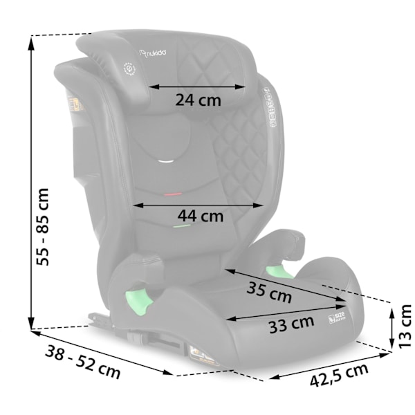 Turvaistuin Nukido Louis musta 15-36 kg ISOFIX