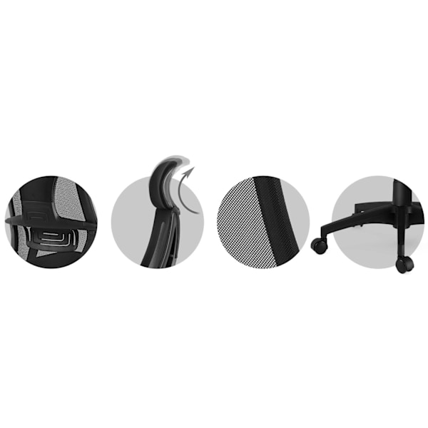 Kontorstol med micro mesh Praga - sort