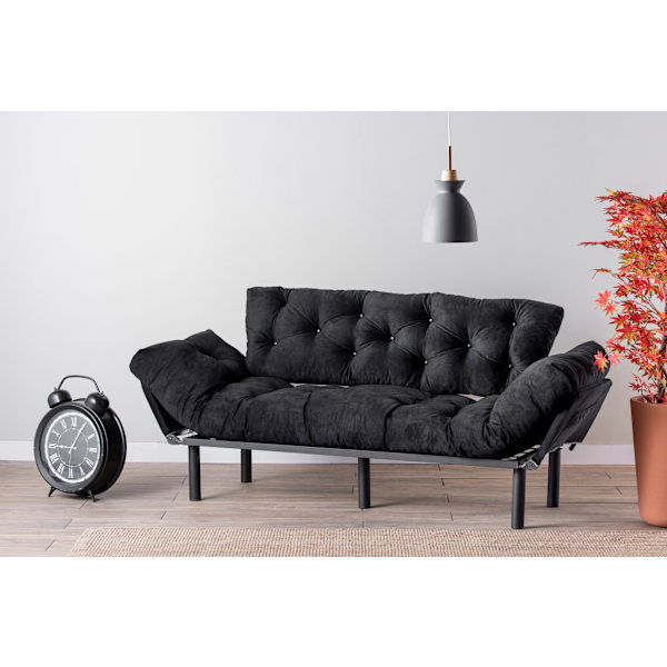 3-sæders sovesofa Nitta Triple - Sort