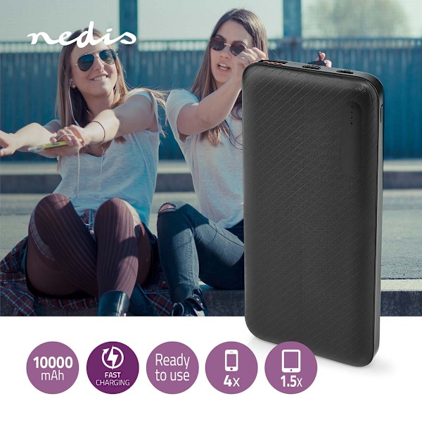 Virtapankki | 10000 mAh | 1.5 / 2.0 / 3.0 A | Lähtöliitäntöjen määrä: 2 | Lähtöliitäntä: 1x USB-A / 1x USB-C™ | Sisääntulon liitäntä: 1x Micro USB / 1