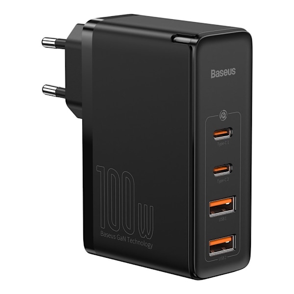 GaN2 Pro USB Snabbladdare USB-C QC PD 100W Svart