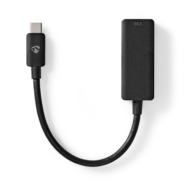 USB-verkkosovitin | USB 3.2 Gen 1 | 2.5 Gbps | USB-C™ Uros | RJ45 Naaras | 0.20 m | Pyöreä | Niklattu | Tinattu Kupari | Musta | Laatikko
