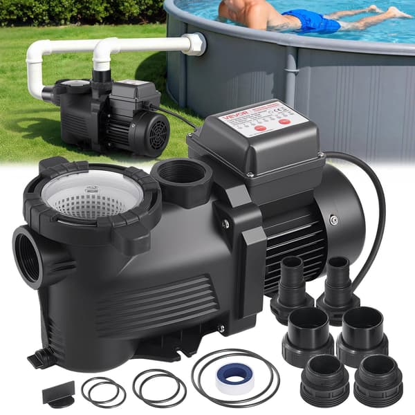 Poolpump 400W, 11 100 l/h, 24-timmars timer, korg