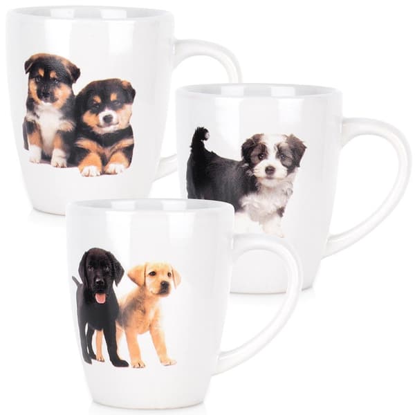 Keramiske krus hunde 220 ml 3 stk.
