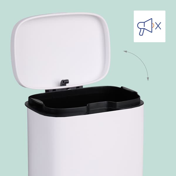 Väggmonterad soptunna för badrum, 3 l, mjukstängande lock