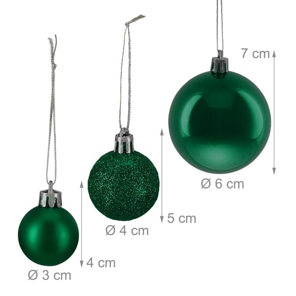 Julgranskulor, 76 st – Matt, Blank, Glittrig