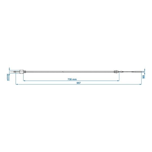 Jarruvaijeri 730/957mm kuppi Ø26mm sopii BPW:lle