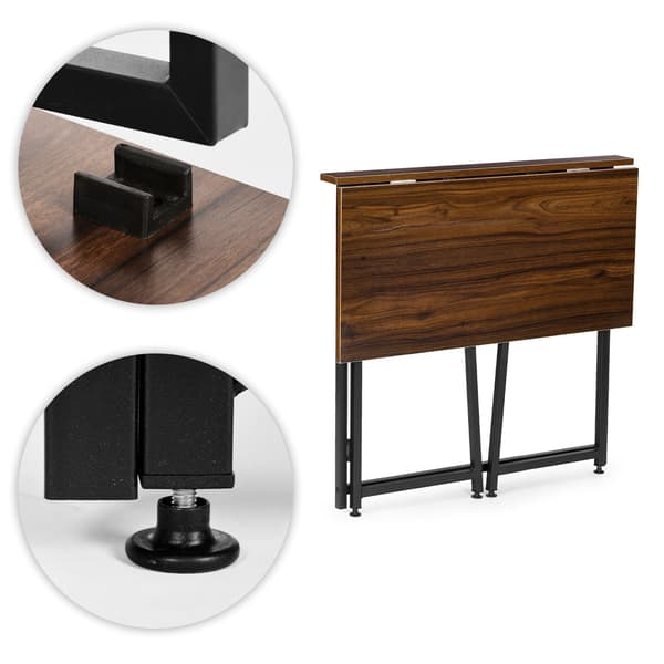 Hopfällbart laptopbord, 80x45 cm, loftstil, MDF och metall