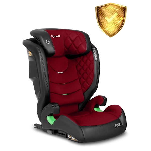 Autostol Nukido Louis sort/rød 15-36 kg ISOFIX