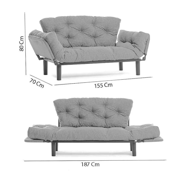 2-sæders sovesofa Nitta - rødbrun