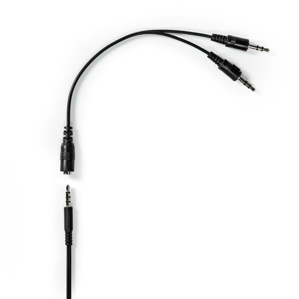 PC-headset | Over-Ear | Stereo | 1x 3.5 mm / 2x 3.5 mm | Fold-Away Mikrofon | Sort