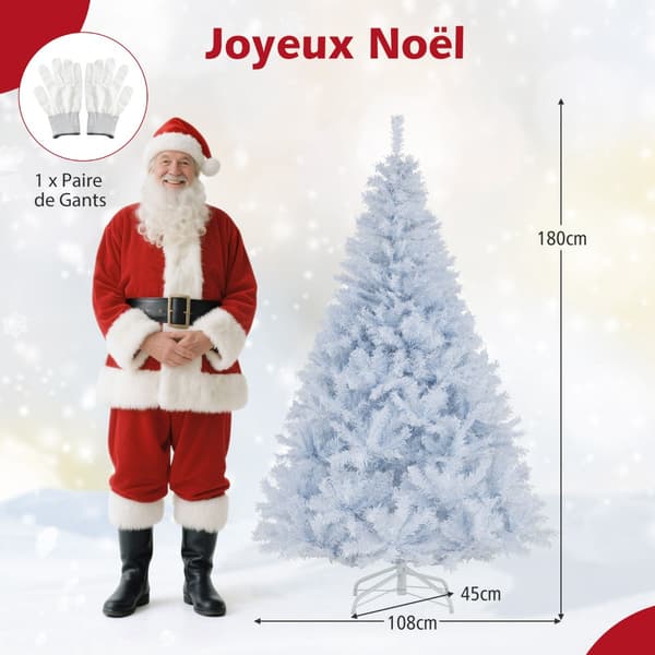 Kunstigt juletræ 180 cm, forbelyst 280 LED, hængslet