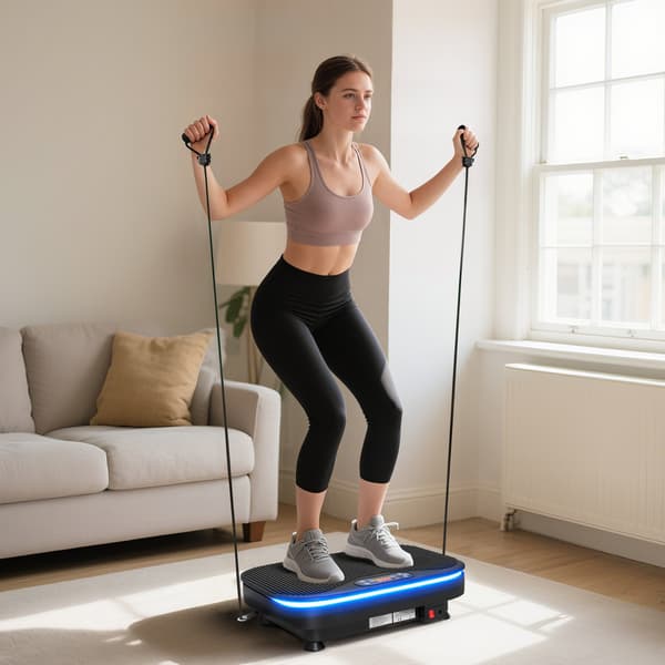 Tärinälevy kuntoiluun, Bluetooth, 99 nopeutta, musta