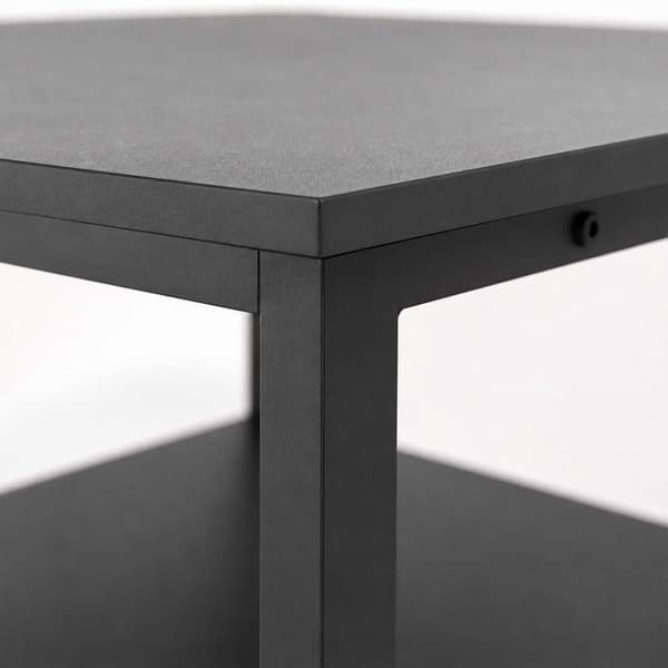 Printerstativ til skrivebord med hjul – sort, 3-lags