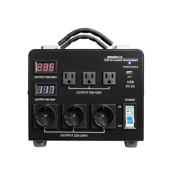 3000VA step up/down spændingskonverter, 110V-220V, LCD