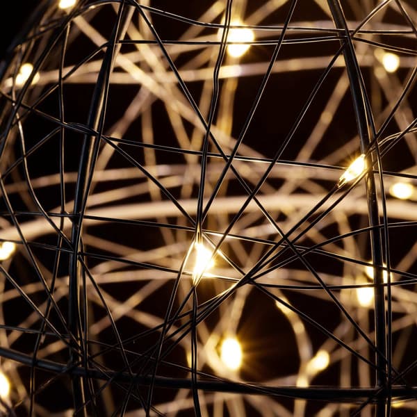 30 cm sort LED-dekorkugle – varmt hvidt lys