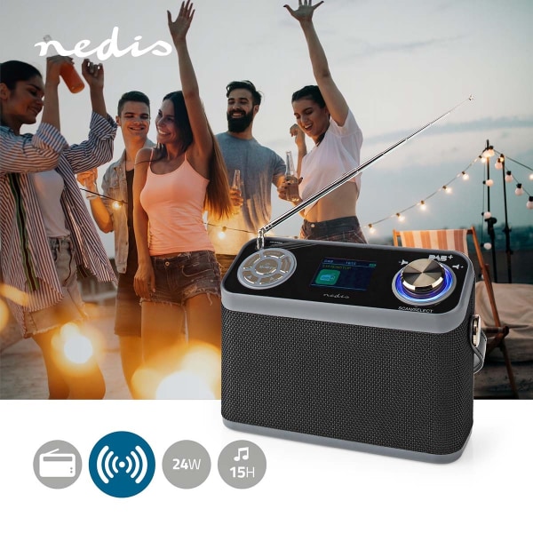 DAB+ Radio | Pöytämalli | DAB+ / FM | 2.4 " | Värinäyttö | Akkukäyttöinen / Verkkovirtakäyttöinen | Digitaalinen | 24 W | Bluetooth® | Kuulokkeiden lä