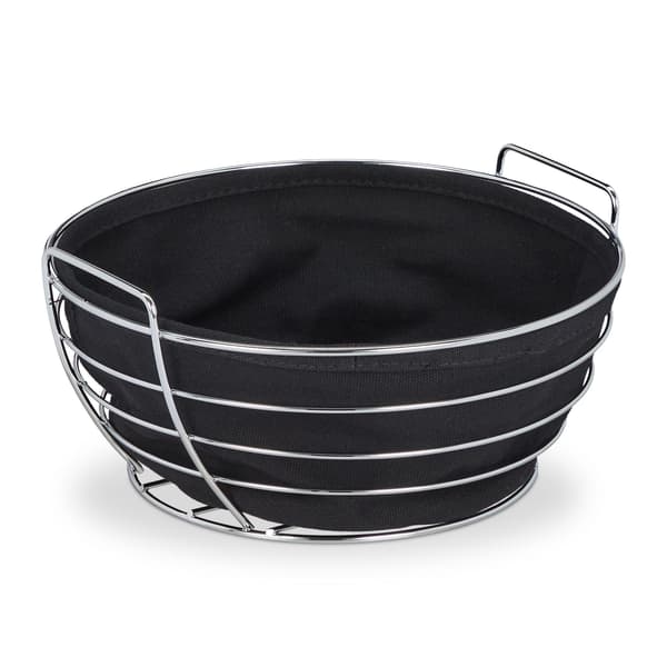 Pyöreä metallinen leipäkori kannella