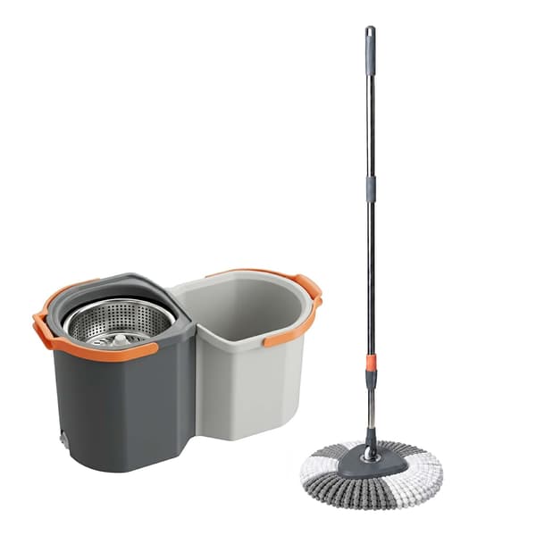 Spinmoppset med hink, 2 fack, 7,5 liters kapacitet