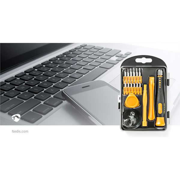 Puhelimen/tabletin korjaussarja | 17-in-1 | Älypuhelin / PC / Tabletti | Philips terät | Uritetut terät | Pentalobe terät | Kolmisiipi terät