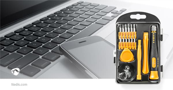 Telefon / Tablet Reperations Sæt | 17-i-1 | PC / Smartphone / Tablet | Philips bits | Slidsede bits | Pentalobe bits | Tri-wing bits