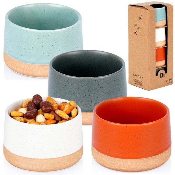 Keramiske snackskåle 9,5 cm, 220 ml 4 stk.