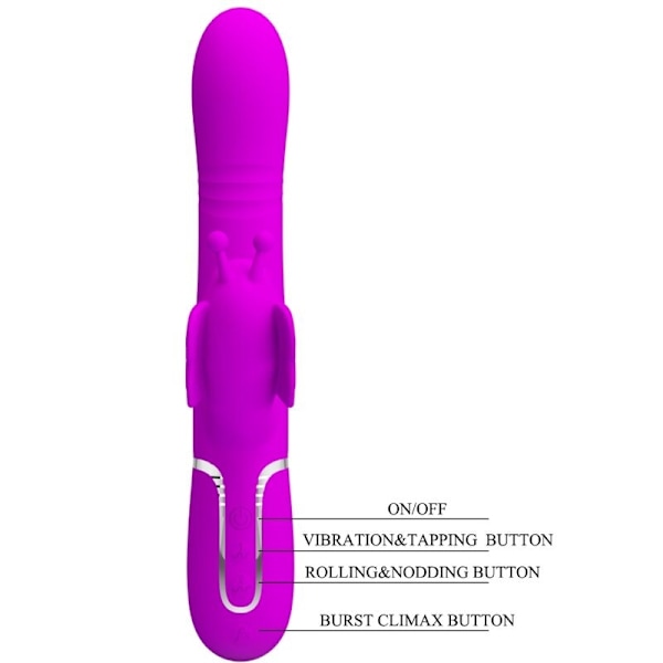 Pretty Love - Multifunktion Rabbit Vibrator 4 I 1 Butterfly Fuchsia