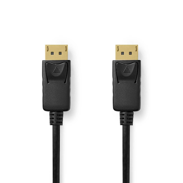 Displayport kabel | DisplayPort Han | DisplayPort Han | 8K@60Hz | Nikkelplateret | 2.00 m | Runde | PVC | Sort | Label